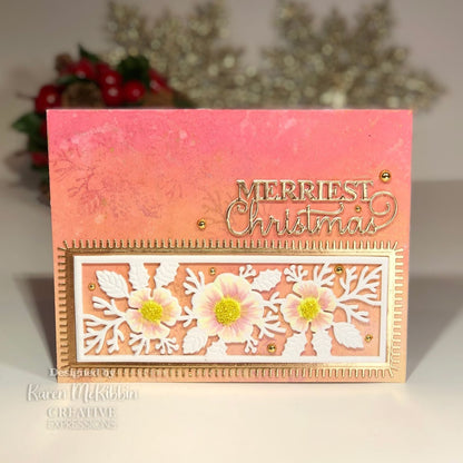 Matrices de découpe Creative Expressions Sue Wilson Festive Christmas Rose Floral Panels