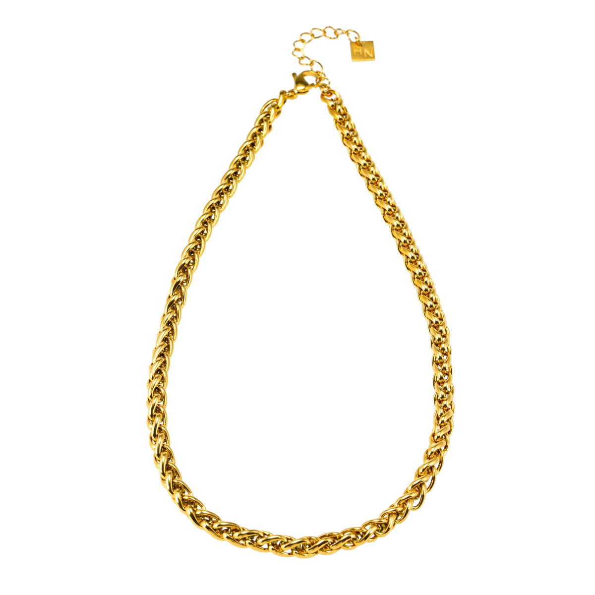 Style ABBOT : Collier ras-du-cou épais à maillons ovales entrelacés