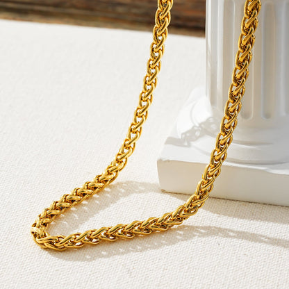 Style ABBOT : Collier ras-du-cou épais à maillons ovales entrelacés