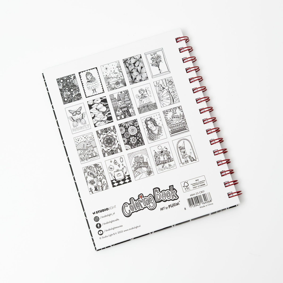 Livre de Coloriage ABM Colorful Magic Art By Marlene 210x148x8mm 20 Feuilles