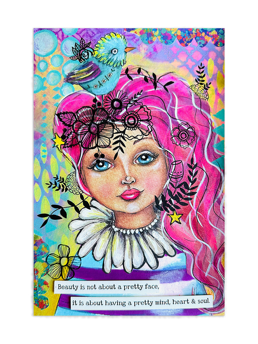 ABM Autocollants à Frotter Jolis Motifs, Noir Art By Marlene 6 Feuilles