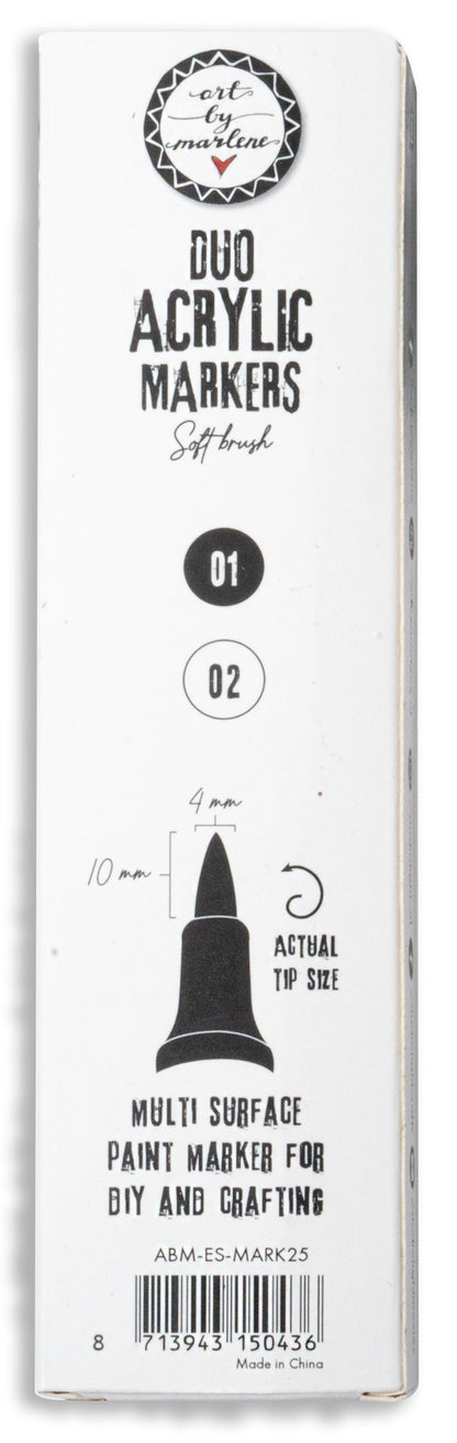 Marqueurs Acryliques Duo ABM Essentiels Noir et Blanc 3 pièces