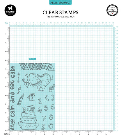 ABM Tampon transparent Éléphant de fête Collection Signature 148x210x3mm 23 pièces n°507