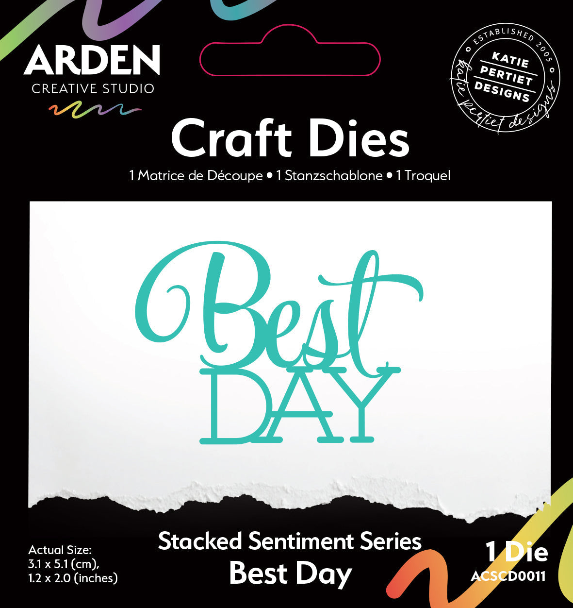Matrice de découpe empilée Arden Creative Studio Sentiment Series Best Day