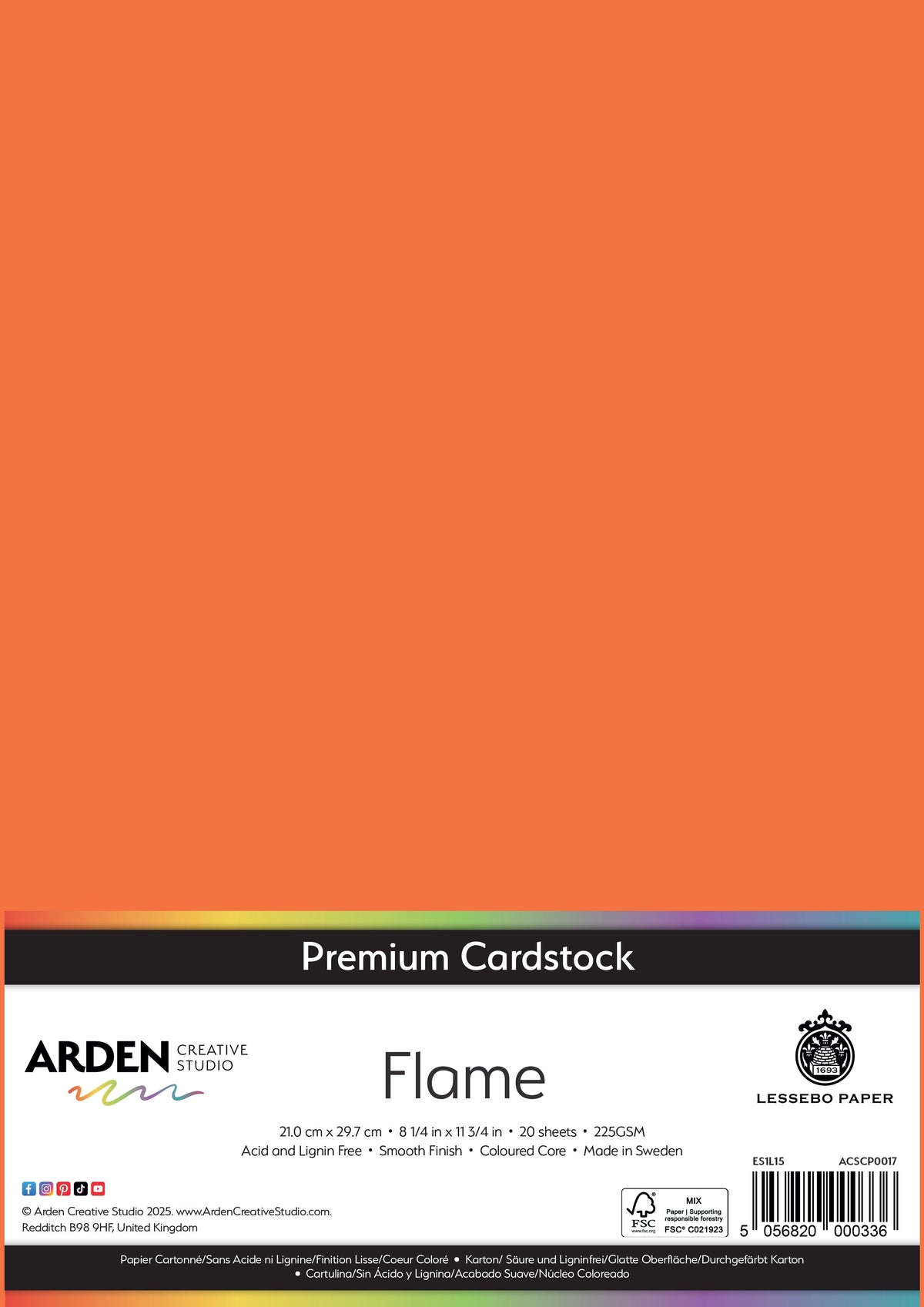 Arden Creative Studio Papier cartonné Premium A4 225 g/m² Paquet de 20