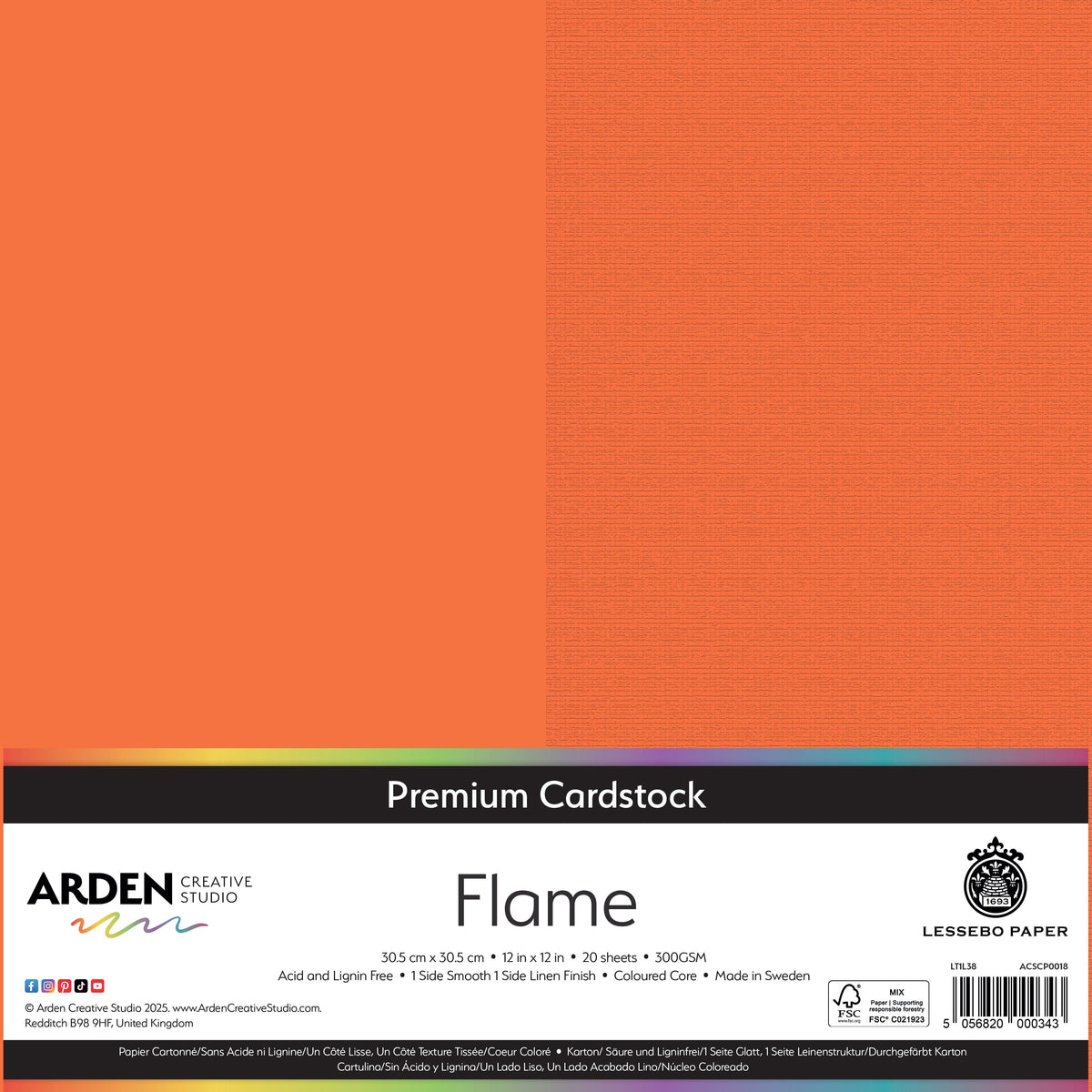 Arden Creative Studio Premium Cardstock 12in x 12in 300gsm 20 Pack