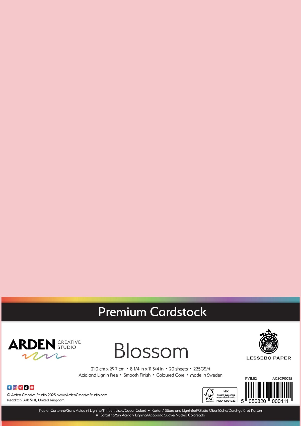 Arden Creative Studio Papier cartonné Premium A4 225 g/m² Paquet de 20