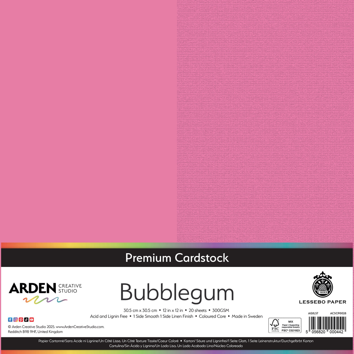 Arden Creative Studio Premium Cardstock 12in x 12in 300gsm 20 Pack