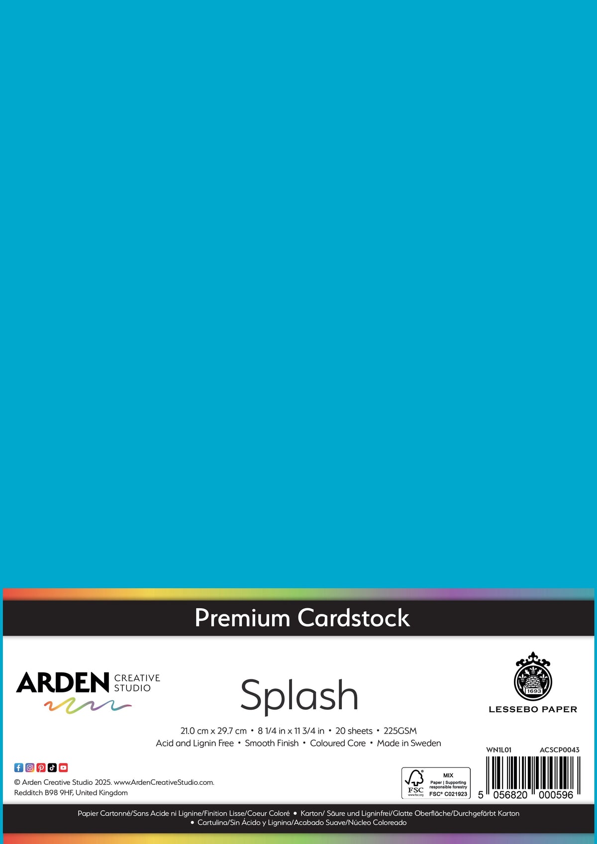 Arden Creative Studio Papier cartonné Premium A4 225 g/m² Paquet de 20