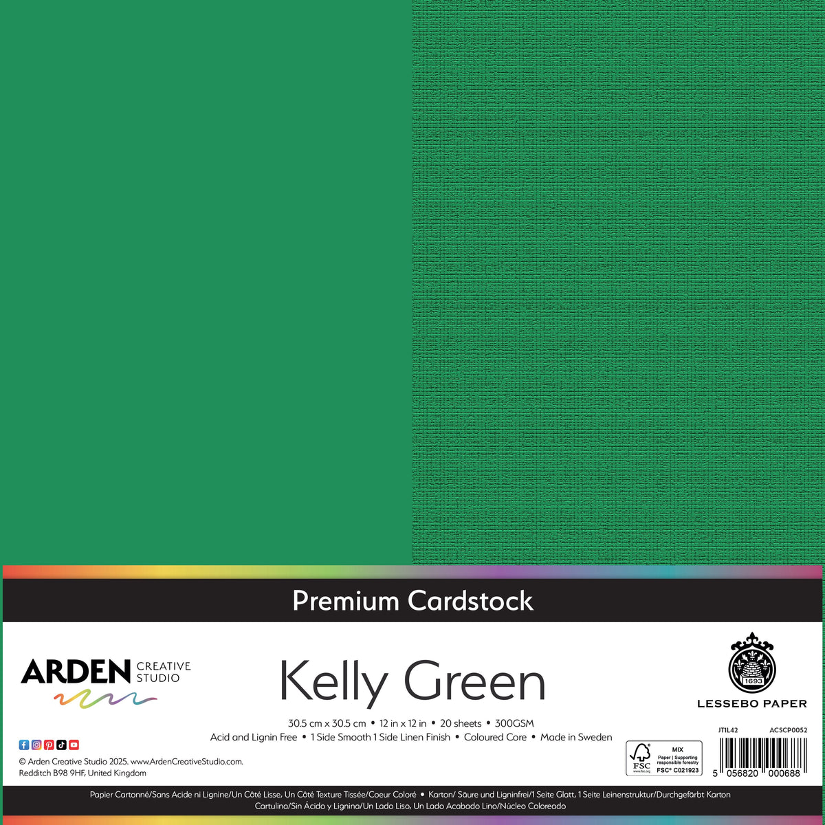 Arden Creative Studio Premium Cardstock 12in x 12in 300gsm 20 Pack