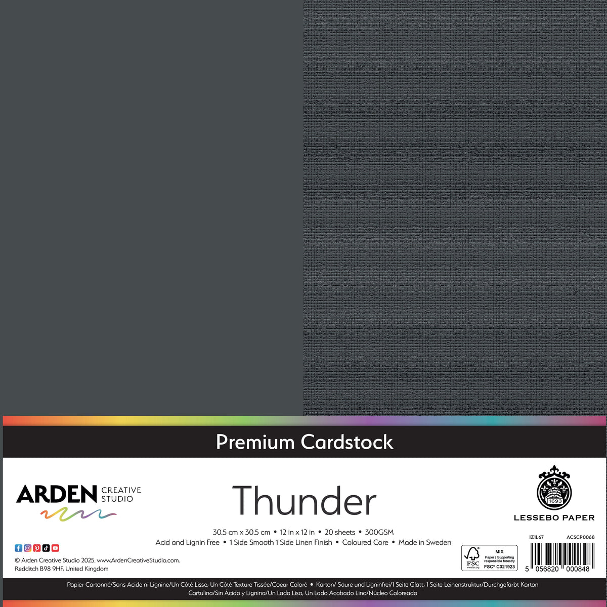 Arden Creative Studio Premium Cardstock 12in x 12in 300gsm 20 Pack