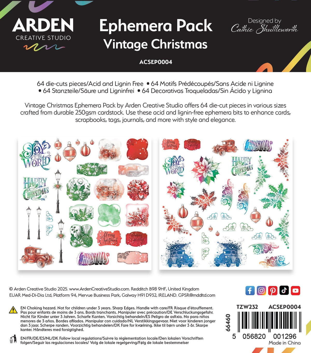 Arden Creative Studio Lot d'éphémères de Noël vintage