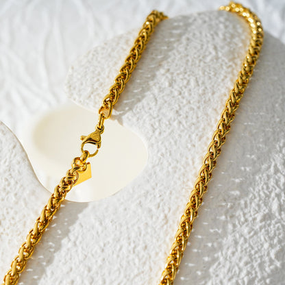 ACTON Gold: Mid Width Byzantine Chain Necklace.