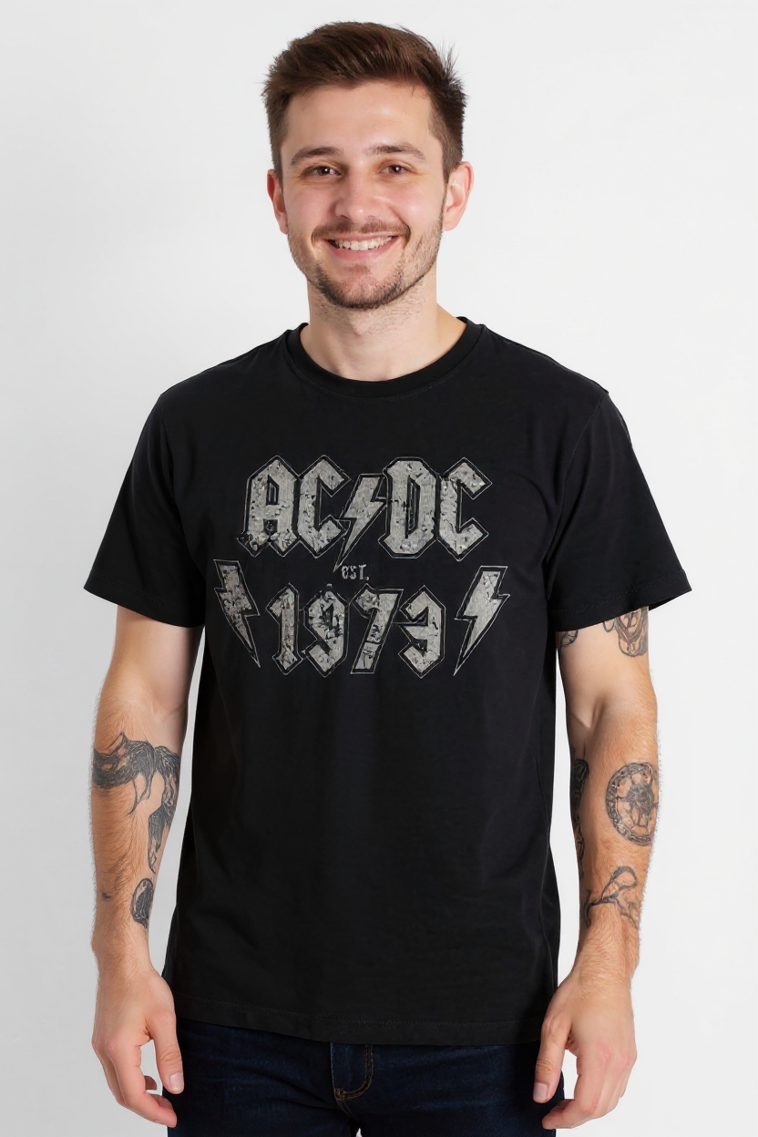 T-shirt AC/DC depuis 1973 - Noir