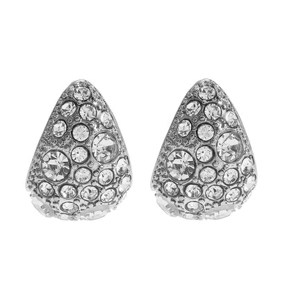 ADALAJ Or Blanc (Tons Argentés) : Boucles d'oreilles clous en zircon pavé, forme goutte d'eau – Affirmation de Confiance