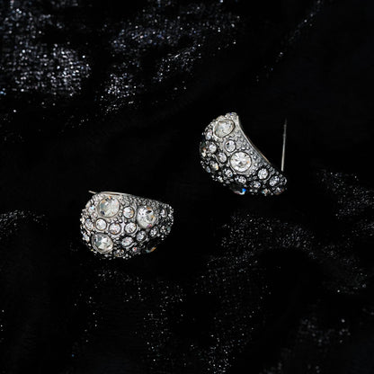 ADALAJ Or Blanc (Tons Argentés) : Boucles d'oreilles clous en zircon pavé, forme goutte d'eau – Affirmation de Confiance