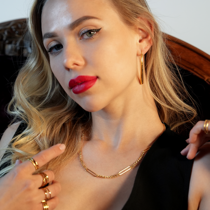 CALYPSO : Collier chaîne trombone et mini Figaro