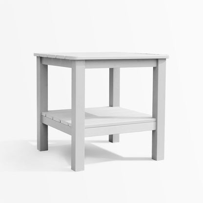 Polymer Outdoor End Table with Shelf