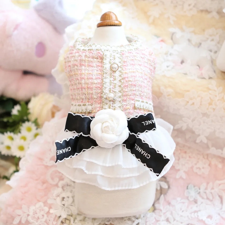 Robe pour chien Coco Chewnel | Robe tutu en tweed pour chien