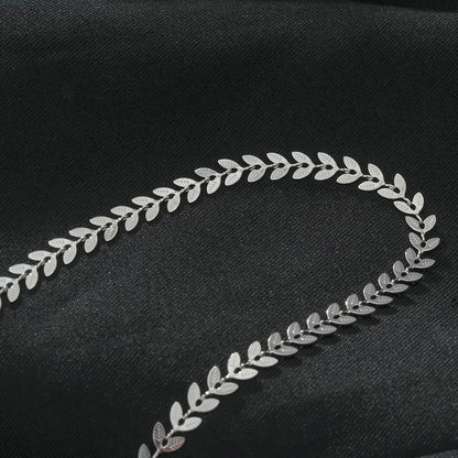 ALALA Or Blanc Argenté : Collier Feuille Gaufrée Beauté Botanique
