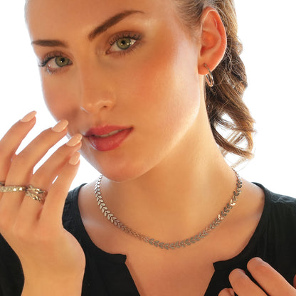 ALALA Or Blanc Argenté : Collier Feuille Gaufrée Beauté Botanique