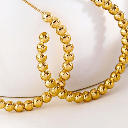 Boucles d'oreilles créoles perlées AMAIA