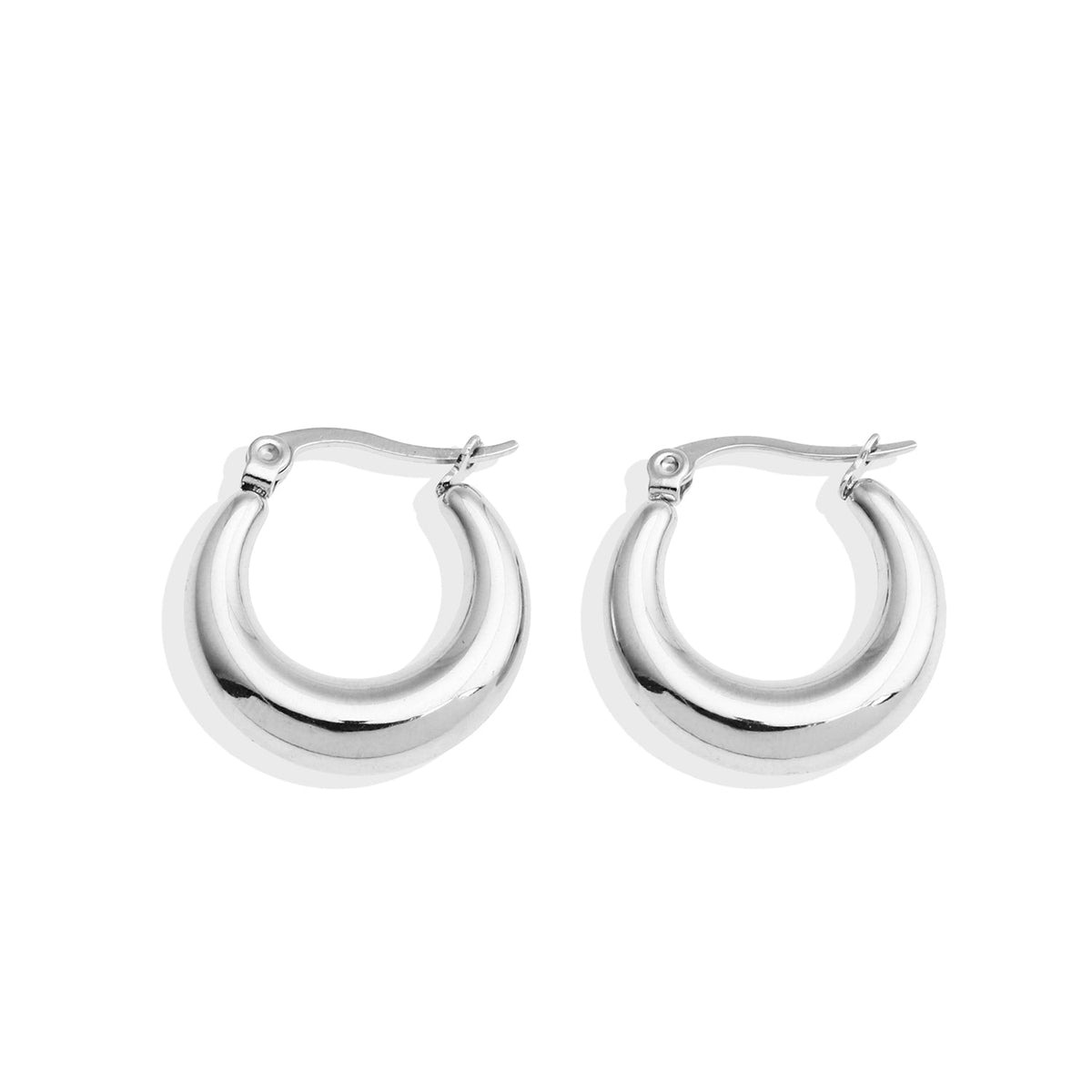 Boucles d'oreilles créoles épaisses en argent AMBER-MESSINA