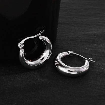 Boucles d'oreilles créoles épaisses en argent AMBER-MESSINA