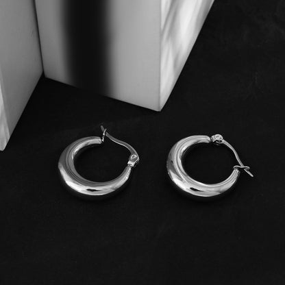 Boucles d'oreilles créoles épaisses en argent AMBER-MESSINA