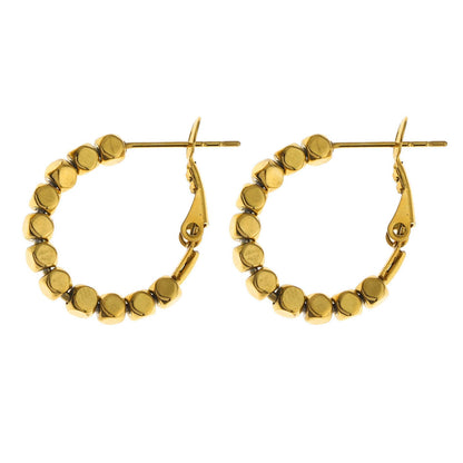 Boucles d'oreilles créoles carrées ANDALI en perles dorées