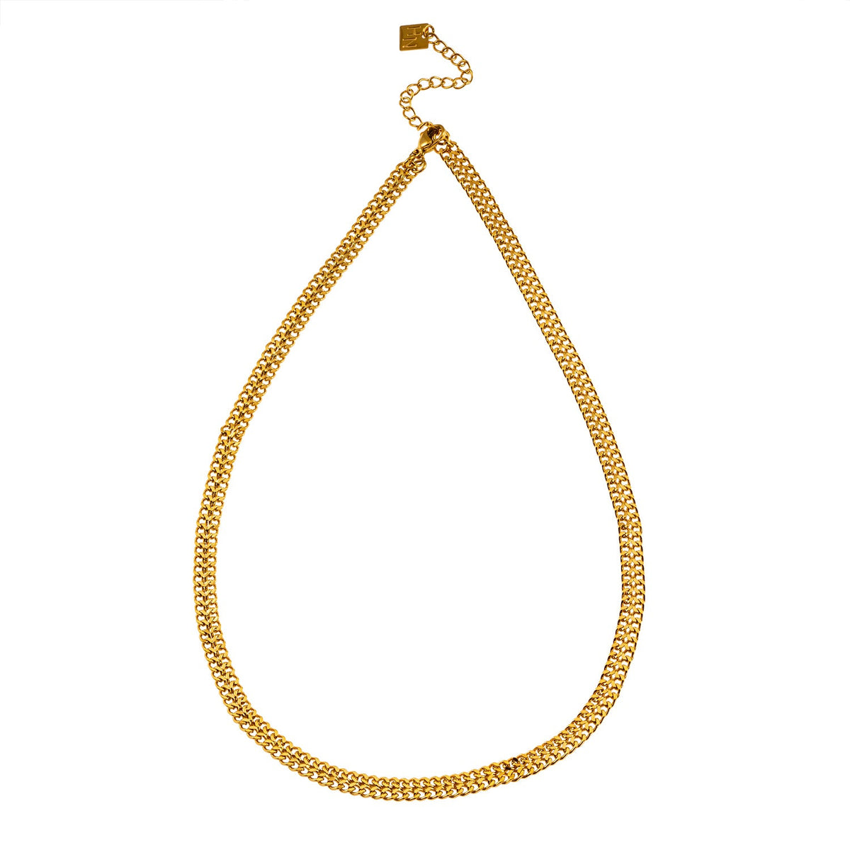 ANIMA : Collier simple à double chaîne, largeur XL et détails travaillés