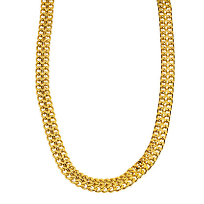 ANIMA : Collier simple à double chaîne, largeur XL et détails travaillés