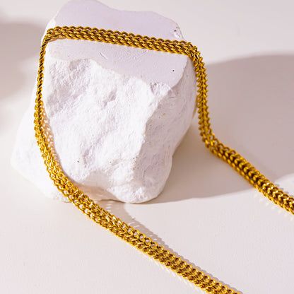 ANIMA : Collier simple à double chaîne, largeur XL et détails travaillés