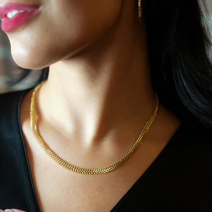 ANIMA : Collier simple à double chaîne, largeur XL et détails travaillés