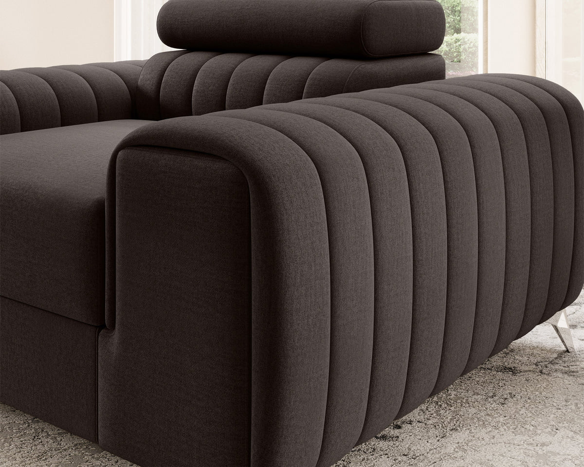 Laurence Modern Accent Chair - Dark Brown