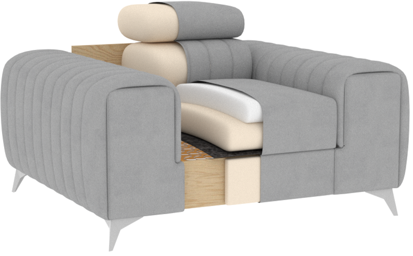 Laurence Modern Accent Chair - Navy Blue