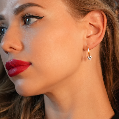 ARÊTE : Romance Intemporelle – Boucles d'oreilles Gemme Cœur Trombone