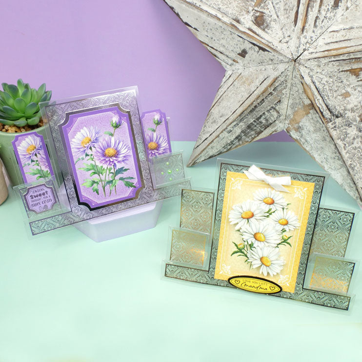 Cartes à gradins en acétate avec motifs métallisés