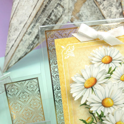 Cartes à gradins en acétate avec motifs métallisés