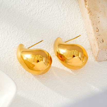 AVONTUR Gold: Statement Tear Drop Stud Earrings