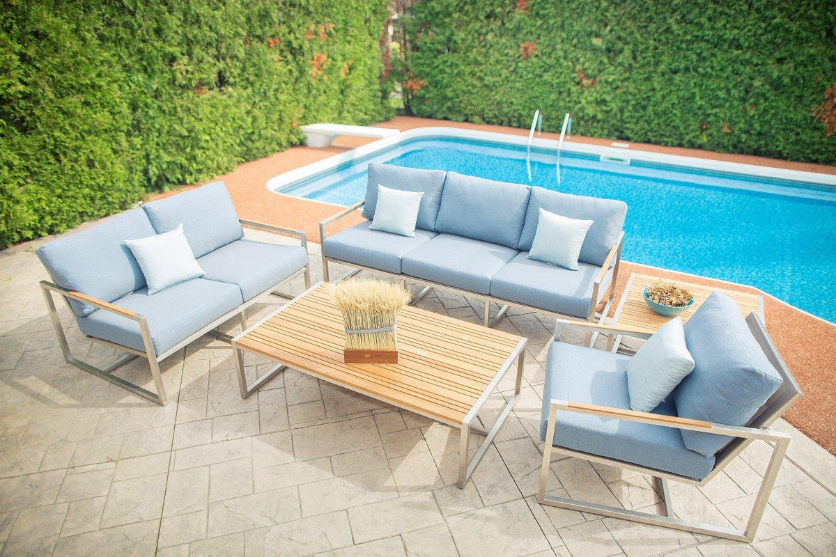 Acacia Stainless Steel Club Chair with Sunbrella® Cushions