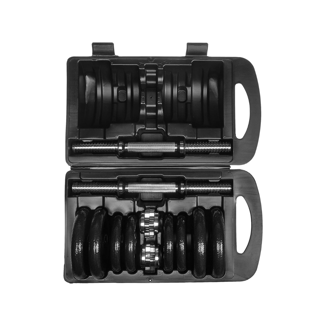 Cast Iron Adjustable Dumbbell Set with Barbell Bar Connector