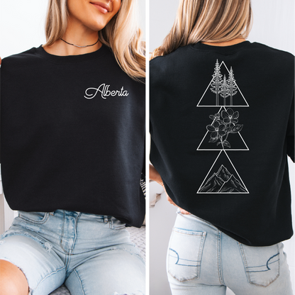 Col ras du cou unisexe Géométrique Alberta | Vêtements de la prairie | Vêtements Alberta