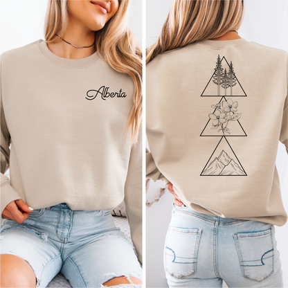 Col ras du cou unisexe Géométrique Alberta | Vêtements de la prairie | Vêtements Alberta