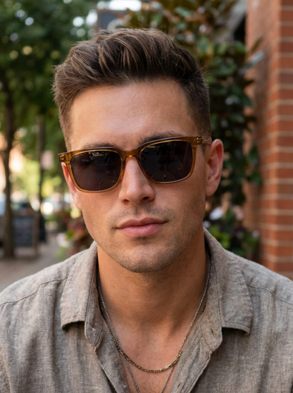 Boléro Vale — Black Classic Square Sunglasses