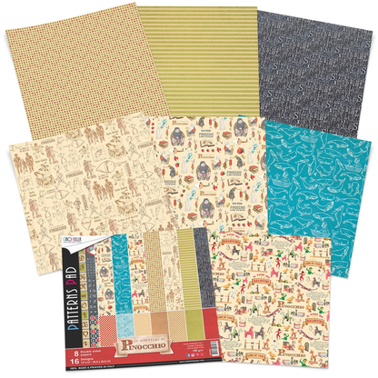 Ciao Bella Avventure Di Pinocchio Bloc de motifs 30,5 x 30,5 cm 8 feuilles/paquet