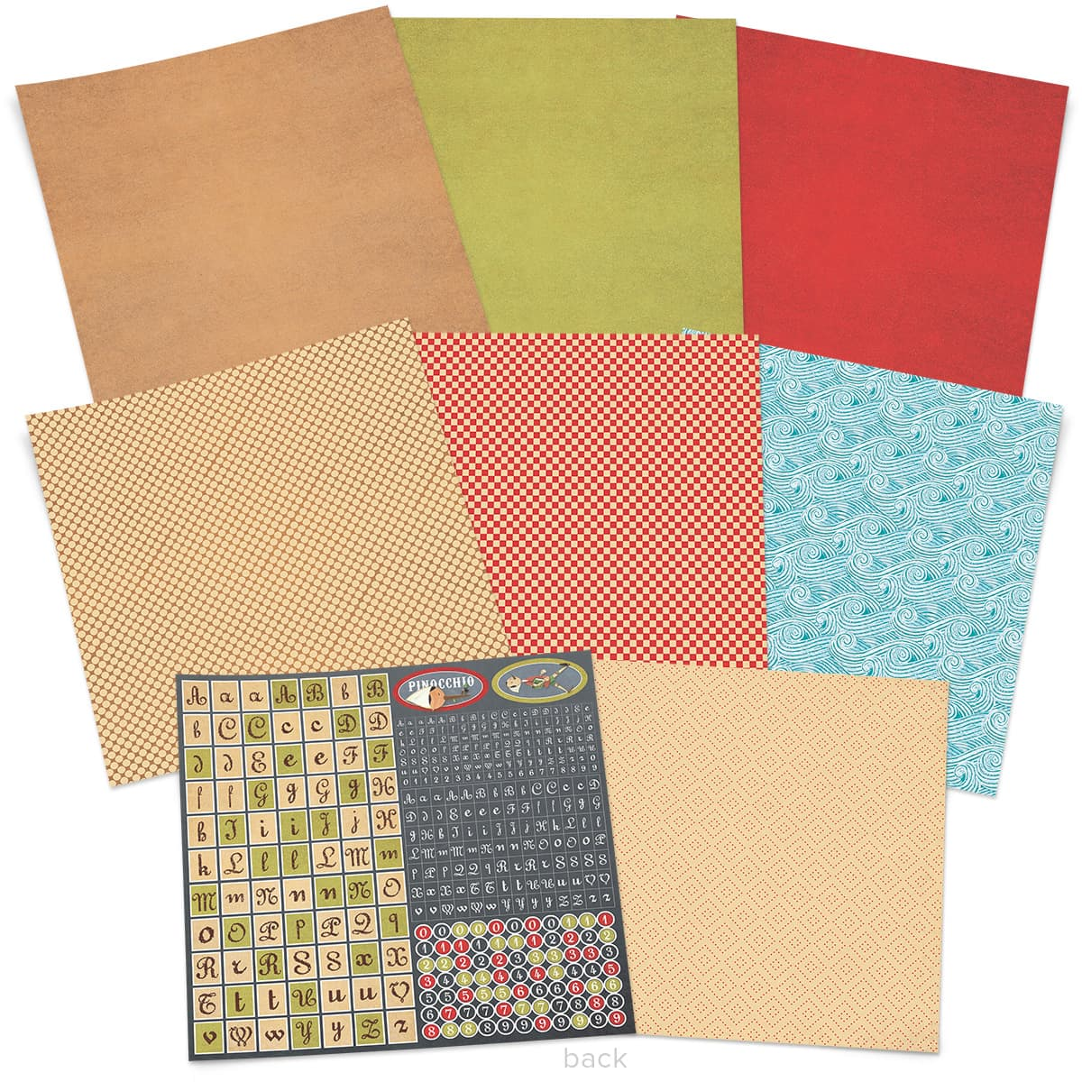 Ciao Bella Avventure Di Pinocchio Bloc de motifs 30,5 x 30,5 cm 8 feuilles/paquet