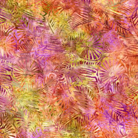 Timeless Treasures Tissu Batik Tonga - Charm Pinwheel Tropical Foliage - B8739-CHARM