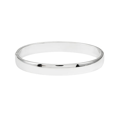 BAKOVAN: Mid Width Silver Band Bracelet for Men or Women