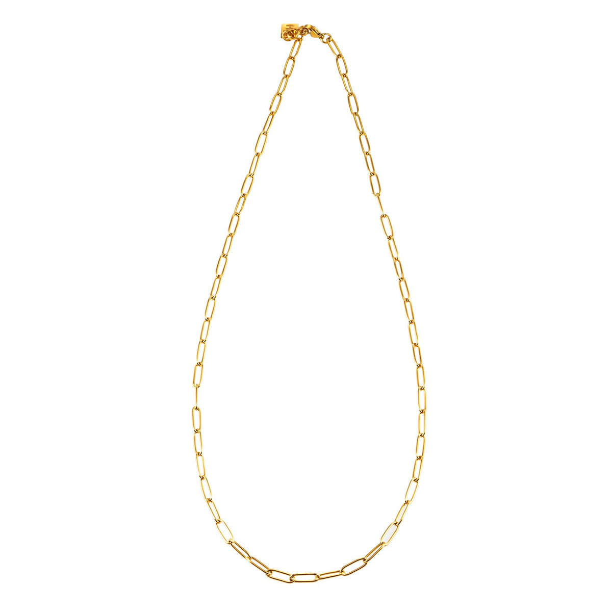 BARBICAN: Essential Gold Chain Link Paper-Clip Necklace - 22"